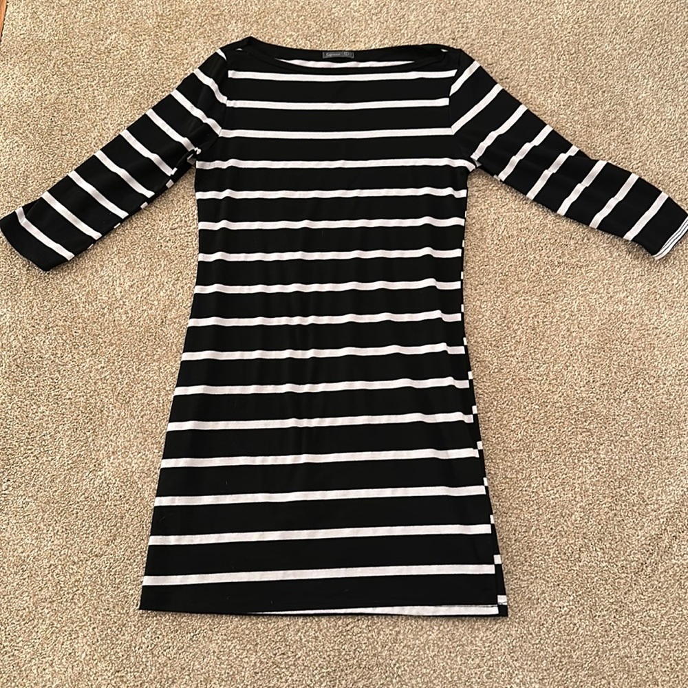 Cotton black and white dress
